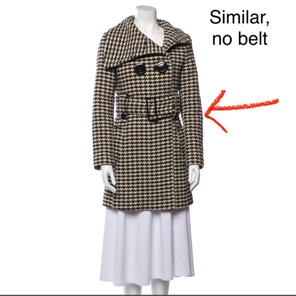 Soia & Kyo wool houndstooth mid-length length coat - Picture 6 of 10